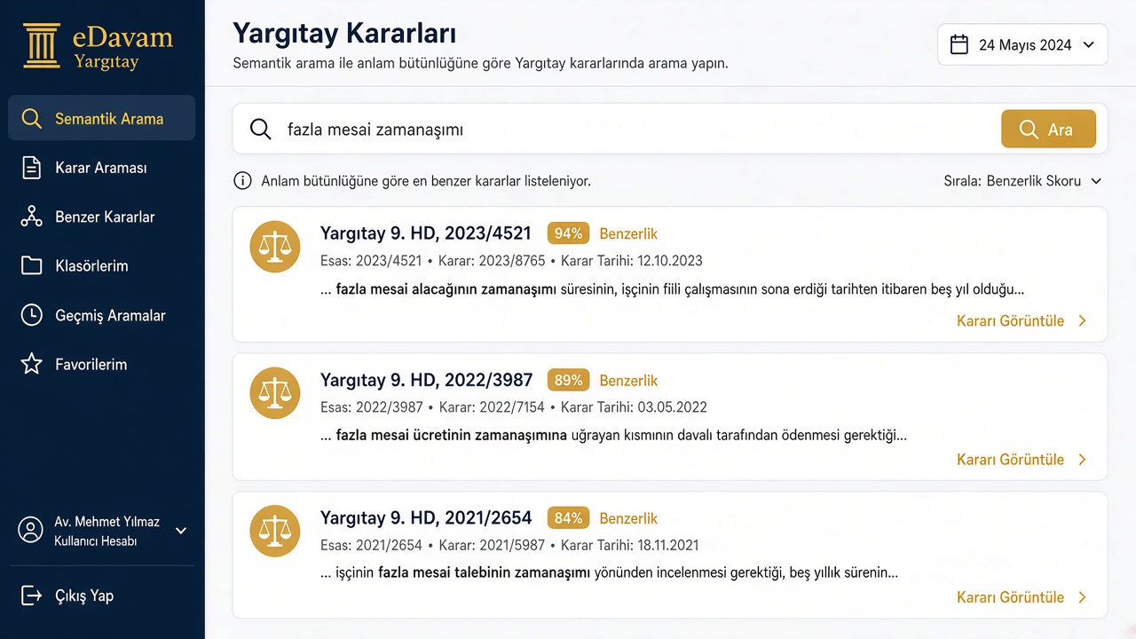 Yargıtay search screen